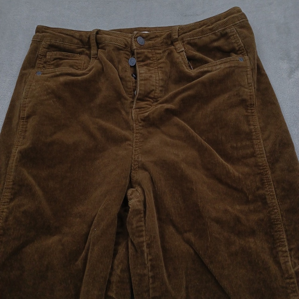 Habitual Pants Womens 10 Brown Corduroy Barrel Leg Preppy Modern - Picture 2 of 9